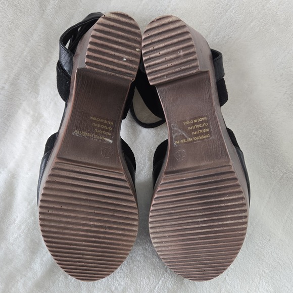 JG Mary Jane Platform Sz 7 Chunky Heel Y2K‎ Black Ankle Strap Preppy Holiday - Picture 6 of 11